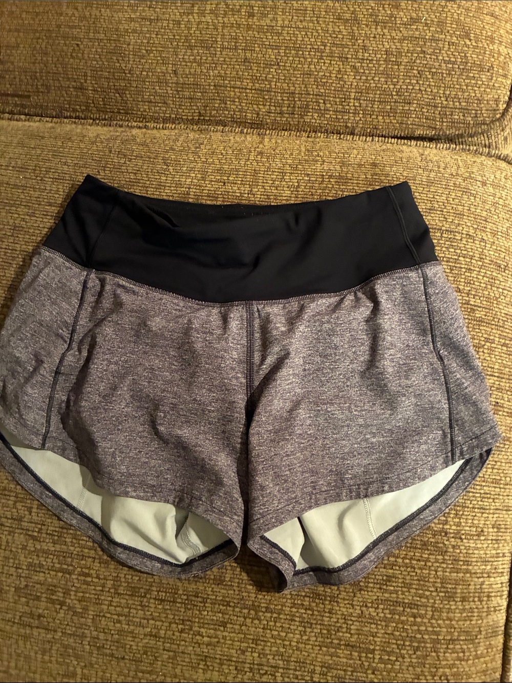 lululemon athletica Gray Heather Shorts with Black Waistband